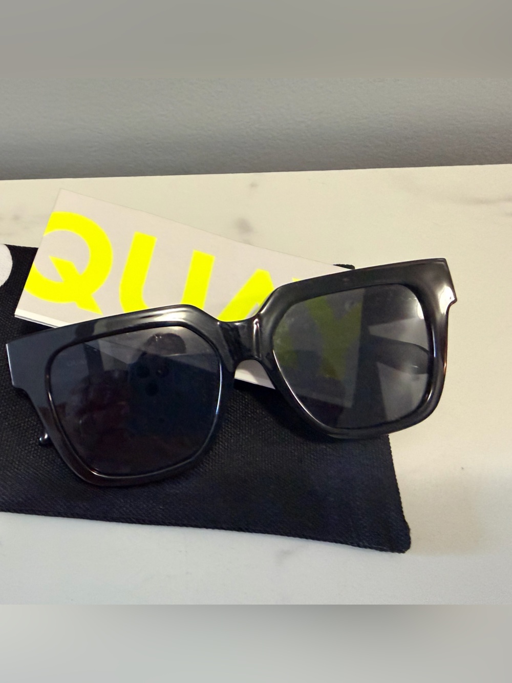 Quay cat3 Black Oversized Square Sunglasses - Women Accessories